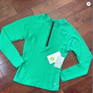 NWT Next In The Groove Long Sleeve Kelly Green Ribbed Surf Shirt XS